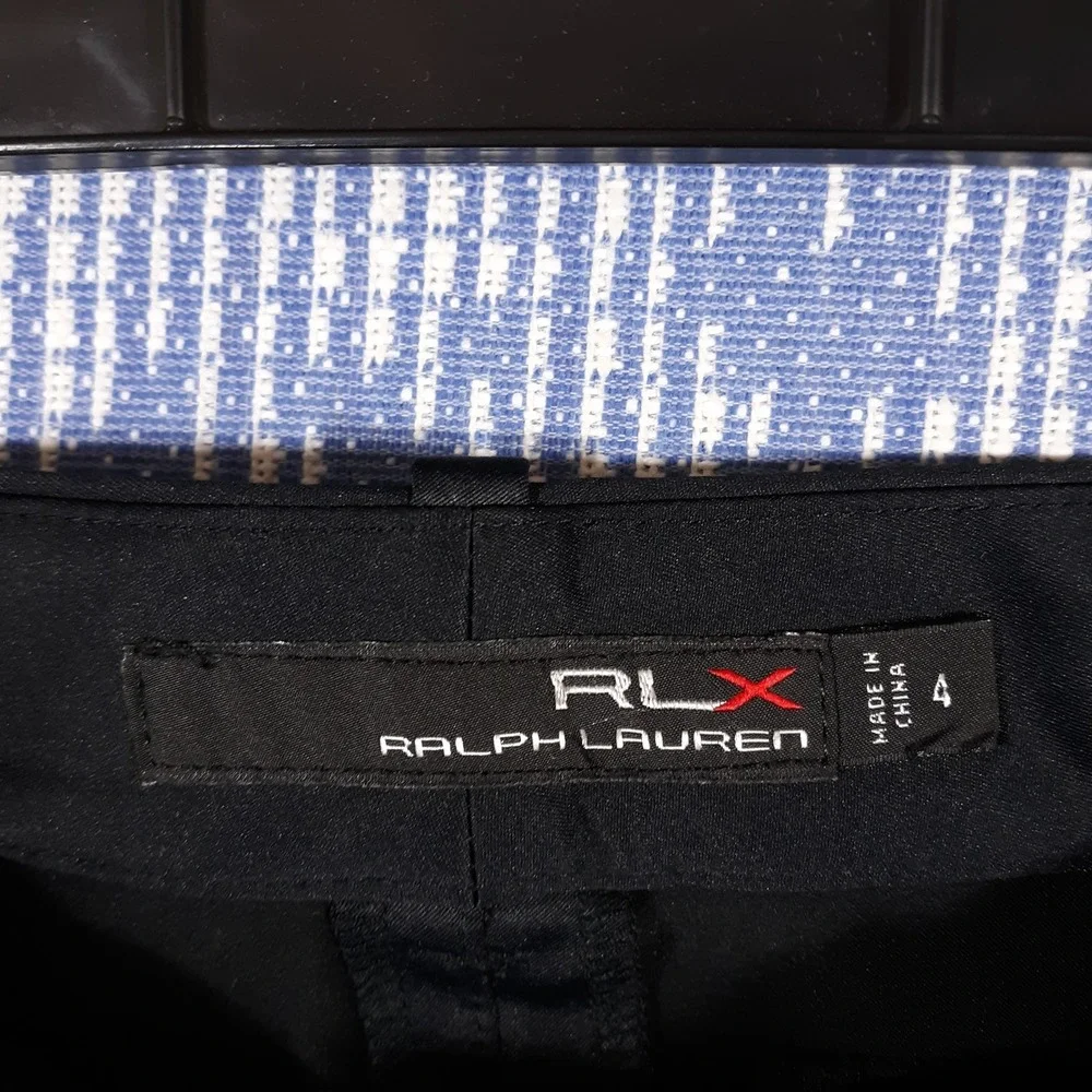 RLX Ralph Lauren Shorts Black Flat Front Performance Golf Womens Size 4